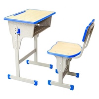 Mobilier de salle de classe Ensembles scolaires Bureau et chaise d'étudiant Bureau et chaise en MDF simples pour l'école primaire