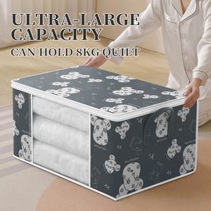 Sac de rangement pour couettes et vêtements en tissu non tissé avec fermeture éclair pour le voyage et l'organisation des vêtements - Product Image 5