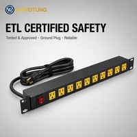 PDU certifiée ETL de type américain, 10, 8, 6 voies, unités de distribution d'alimentation (PDU) standard américaines avec interrupteur pour armoire rack