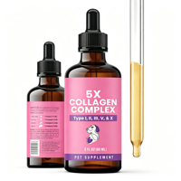 Collagène liquide premium pour chiens de race spéciale, pour articulations, peau, pelage, os, système immunitaire et hanches - Supplément OEM