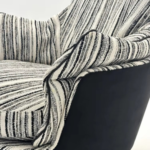 Fauteuil de salon de luxe en acier inoxydable et cuir, chaise individuelle pour la maison, l'hôtel, le bureau, personnalisable - Product Image 4