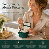 Étui de voyage portable de luxe pour bijoux, mini-organisateur de bijoux personnalisé avec logo, sac avec sangle chaîne, boîte de rangement pour bagues, boucles d'oreilles et colliers
