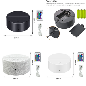 Jartown <span class=keywords><strong>3d</strong></span> Rgb Led Basis Met Touch Control Rgb 16 Kleuren Led Licht Usb Oplaadbare Gecertificeerde Lampvoet <span class=keywords><strong>3d</strong></span> Nachtlampje Bureaulamp - Product Image 6