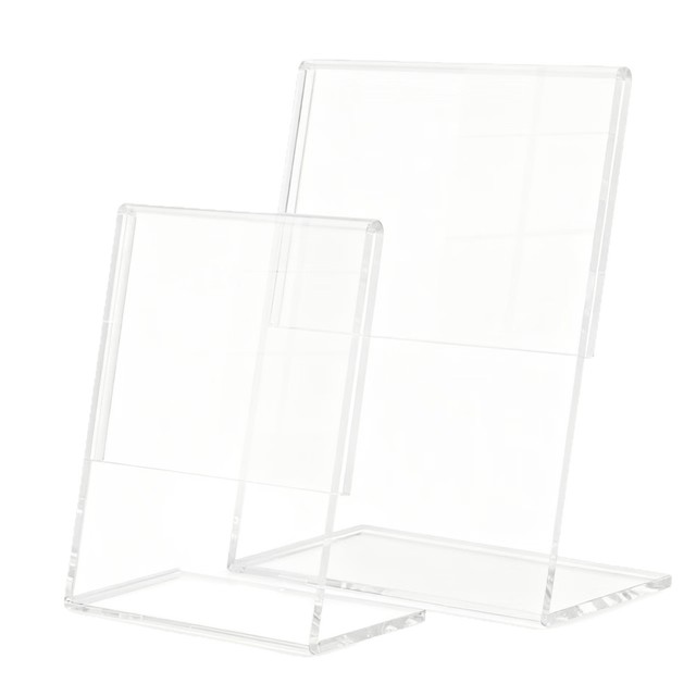 Custom Size L Shape Acrylic Sign Holder A4 A5 A6 Clear Slanted Acrylic Price List Display Vertical Menu Holder for Store