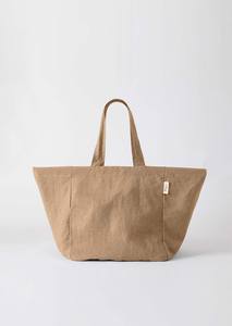Sac de <span class=keywords><strong>plage</strong></span> en lin pour femmes et filles, fourre-tout en lin graphite, Logo personnalisé imprimé, vente en gros - Product Image 4