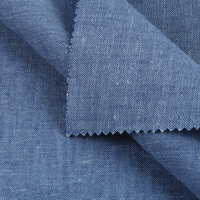 Tissu tissé léger teint en fil, couleur unie, 55 % lin 45 % coton, écologique, pour chemises homme, femme, garçon, fille - Meilleure vente