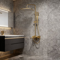 Ensemble complet de robinetterie de bain et de douche en laiton LEBED LBD-2316 de qualité supérieure, mitigeur à poignée unique, design classique, installation murale, blanc
