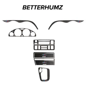 Para BMW E46 1998-2004 ribete Interior de fibra de carbono de coche de Control Central CD cubierta de Panel de Cambio de engranaje de Panel pegatinas accesorios de Auto