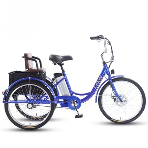 Triciclo Eléctrico de Carga para Adultos, Bicicleta Utilitaria de Tres Ruedas para Reparto con Asiento Trasero y Caja de Almacenamiento - Product Image 3
