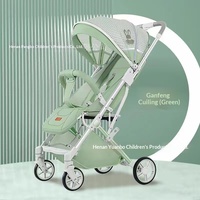 Poussette pliable légère en alliage d'aluminium à quatre roues pour bébé, avec poignée simple et portable, pour 0-6 mois, position assise et allongée