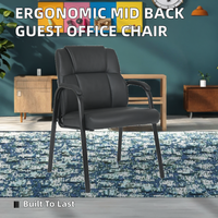 Chaise de bureau ergonomique à dossier moyen avec structure métallique pour usage informatique et réunions, en promotion