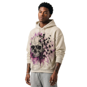 TOOHOO Custom Hoodies Embroidery 500GSM Heavyweight Boxy Fit Hoodie Men's Streetwear Vintage Acid Wash Blank Sweatshirt Men - Product Image 3