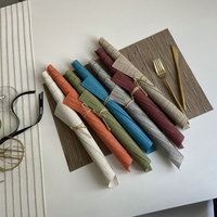 Set de table en PVC souple antidérapant résistant à la chaleur, réutilisable, motif bambou, style nordique pour salle à manger d'hôtel et usage domestique
