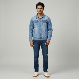 High Quality Men's Denim Jacket Quick Dry Breathable <b>Wool</b> and Fabric Custom Colors and Sizes with Best Design Wholesale - Product Image 1