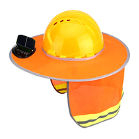 Casque de sécurité rechargeable avec ventilateur pour la protection solaire et l'ombrage sur chantier