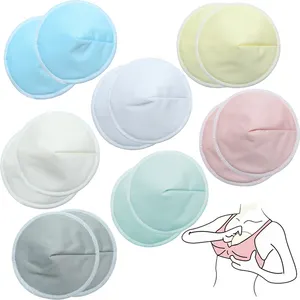 2023 Hot Selling Extra Thin Soft Anti-Overflow Breast Nursing Pad Natural Bamboo Cotton Rounds Eco Nursing Pads