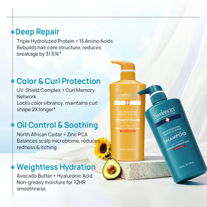 Set <span class=keywords><strong>Shampoo</strong></span> e Balsamo <span class=keywords><strong>Idratante</strong></span> Delicato Vegano alle Erbe con Cheratina, Kit Riparatore Lisciante per <span class=keywords><strong>Capelli</strong></span> Colorati - Product Image 4