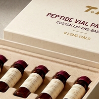 Boîte rigide personnalisée en carton blanc avec couvercle et base, impression offset, logo estampé à chaud pour flacons de peptides, 6 flacons, soins personnels