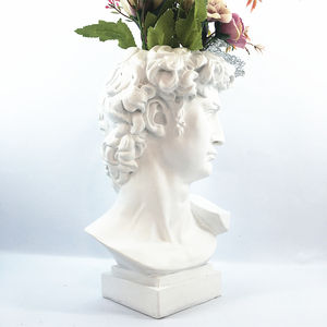 Busto de David de resina, jarrón, estatua griega, maceta, urna de flores, decoración de jardín para el hogar, escultura - Product Image 3