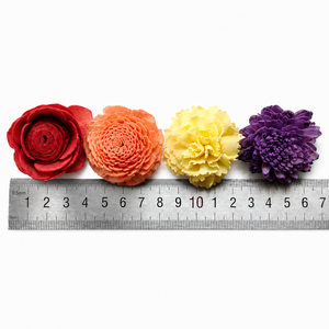 Fiori <span class=keywords><strong>di</strong></span> <span class=keywords><strong>Legno</strong></span> Sola Assortiti all'Ingrosso, 4cm, Pre-Colorati, Composizione Floreale Artigianale, Decorazione Casa, Direttamente dalla Fabbrica - Product Image 4