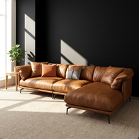 Modernes minimalist isches OKF Italien Leders ofa Set Hochwertiges Echt leder für Hotels Villen und Wohnzimmer bett Neuestes Design