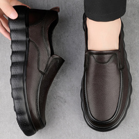 Chaussures mocassins pour homme, chaussures décontractées en cuir souple, taille 37-45, légères, semelle épaisse, confortables pour la marche.
