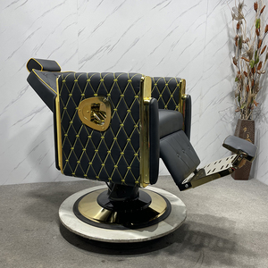 Sedie da parrucchiere per <span class=keywords><strong>parrucchieri</strong></span> di bellezza in stile Vintage pompa idraulica sedia da barbiere girevole reclinabile in oro - Product Image 3