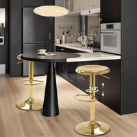 Moderne anpassbare Barhocker aus Edelstahl Verstellbare drehbare Höhe Counter Backless Design Kitchen Island Pub