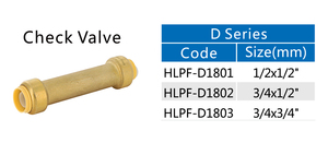 Einweg-Rückschlag ventil aus Messing mit Schnell verschluss für Pex-und Kupfer-Wasser leitungen - Product Image 2