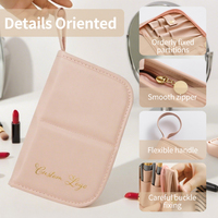 Bolsa de Maquillaje Reutilizable Personalizada con Nombre, de Microfibra, Gran Capacidad, con Caja de Regalo de Lujo, para Viaje