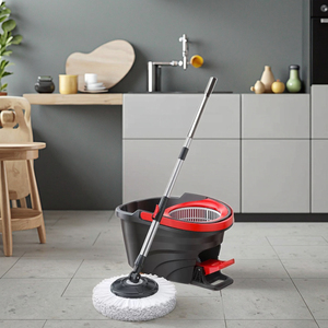 Chổi lau nhà tự động hai động cơ, tiện lợi, mẫu miễn phí từ Mỹ & EU, có xô đựng bằng nhựa và khung kim loại - Product Image 1