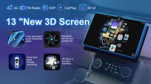 Mới nhất 13.3inch màn hình lớn Car Stereo đài phát thanh 2DIN video Android 4 + 64GB 2000*1000 GPS 4 gam Carplay Car DVD Player - Product Image 3