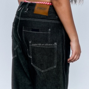 Pantalones Vaqueros Personalizados Extra Grandes de Mezclilla Gruesa de 14 Oz, Diseño Reversible, Jeans de Moda para Hombre, Pantalones de Pierna Recta, Jeans Holgados - Product Image 5