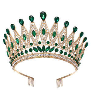 Nueva tiara de cristal de boda de lujo, coronas de diamantes de imitación de princesa, tiaras nupciales, corona para desfile de belleza - Product Image 5