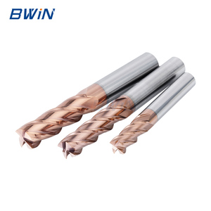 Vendedores chinos HRC55 4 flautas Titanio Mejor carburo sólido CNC Endmill KG Precio Metal duro <span class=keywords><strong>Fresa</strong></span> superior - Product Image 4