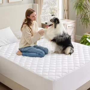 Protège-matelas matelassé imperméable, housse de matelas respirante 100 % coton/fibre de bambou avec poches profondes - Product Image 6