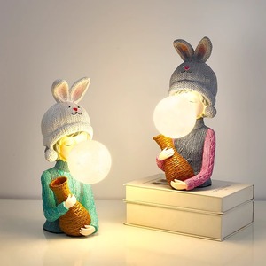 Lampe LED créative en forme de lapin pour chambre d'enfant, décoration de Pâques, forme irrégulière, style souffleur de bulles, décoration intérieure - Product Image 2
