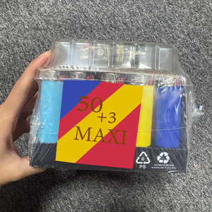 Encendedor de plástico retro seguro para niños J6 MAXI 53CT a prueba de explosiones con cerradura de seguridad para cigarrillos, camping, barbacoa y vela, regalo - Product Image 6