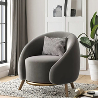 Fauteuil pivotant de designer scandinave, personnalisable, style moderne et décontracté, mobilier d'intérieur en velours/laine d'agneau