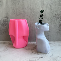 Meilleures ventes Early Riser Nouveau modèle nordique de vase en forme de corps humain en ciment, pots à fleurs, jardinières, moule en silicone, décorations pour la maison, moulures