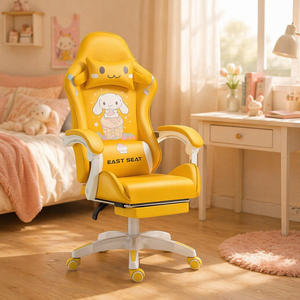 <span class=keywords><strong>Silla</strong></span> <span class=keywords><strong>Gamer</strong></span> <span class=keywords><strong>Cinnamoroll</strong></span> Azul, Diseño Animado, Suministro Directo de Fábrica, Altura Ajustable, Giratoria 360°, Ergonómica, Reclinable, Cuero PU, para PC - Product Image 4
