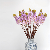 Rangkaian Bunga Hyacinth Buatan Torch Lily untuk Natal, Paskah, Pernikahan, Dekorasi Luar Ruangan, Sutra Buatan Tangan, Realistis, Indah, untuk Lanskap