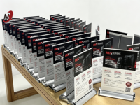 Mini Bannières Rétractables Personnalisées A3/A4, Enrouleurs Publicitaires Colorés pour Salons Professionnels avec Cadre en Aluminium