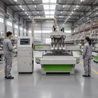 Machine de fraisage CNC à grande vitesse pour le bois, modèle 1325, avec 4 broches et changement d'outil pneumatique, pour portes en bois, économique