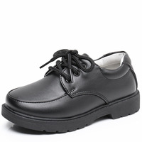 Chaussures décontractées unisexes rétro en cuir noir, style étoile, plates, pour l'école, les garçons, les filles, les affaires, le campus et les soirées.