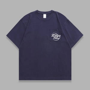 T-shirt unisexe en coton épais 320G, coupe ample, effet vintage, avec poches plaquées, haute qualité, pour homme - Product Image 4