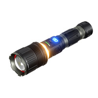 Nouvelle lampe torche multifonctionnelle rechargeable en alliage d'aluminium avec laser blanc transfrontalier, batterie au lithium 26800, zoom intégré
