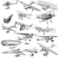 Puzzle 3D en métal d'avion, modèle d'avion, kit d'assemblage DIY, hélicoptère vintage, cadeau de décoration