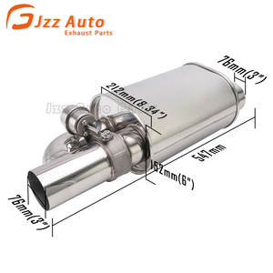 Universele uitlaatdemper met klep 76mm cutout 212x152mm behuizing roestvrij staal uitlaatdemper uitlaatklep 2 stuks dempers 1 stuks regelaar - Product Image 4