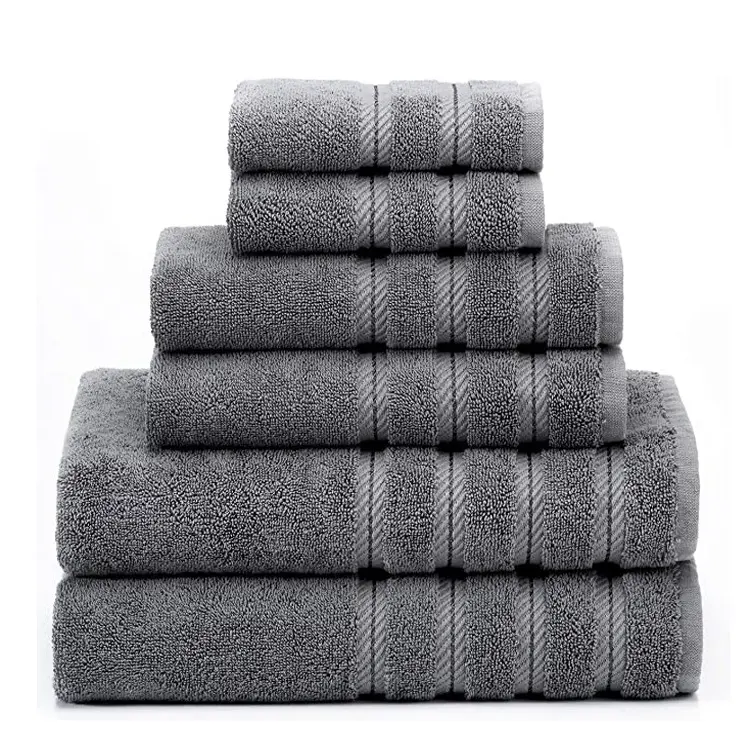 Set di asciugamani da bagno in 3 pezzi asciugamani in lino morbido asciugamani estremamente assorbenti Set di asciugamani in cotone nero 100%